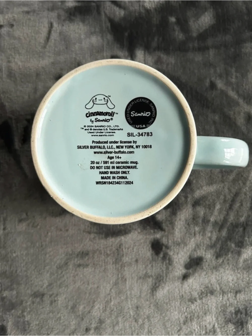 Sanrio Cinnamoroll 20 oz Blue Ceramic Coffee Cup Mug